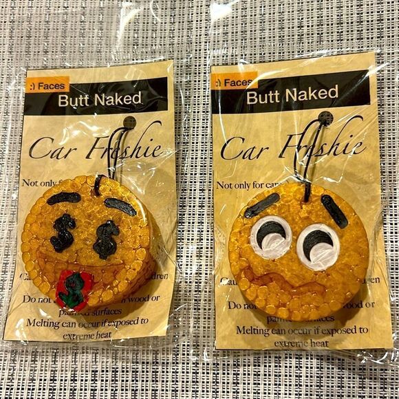 Emoji Car Freshies Pack of 2 in Butt Naked Scent - Picture 2 of 3